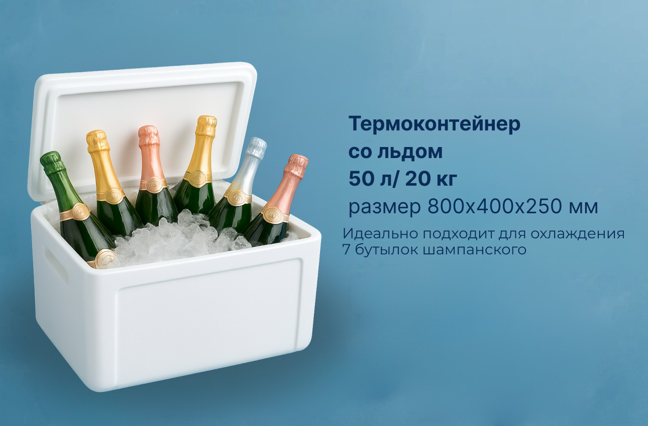 Термоконтейнер со льдом 50л/ 20кг — изображение 2
